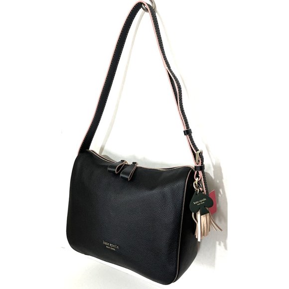 New Kate Spade Anyday Medium Shoulder Bag Pebble Leather Black multi - Picture 1 of 6